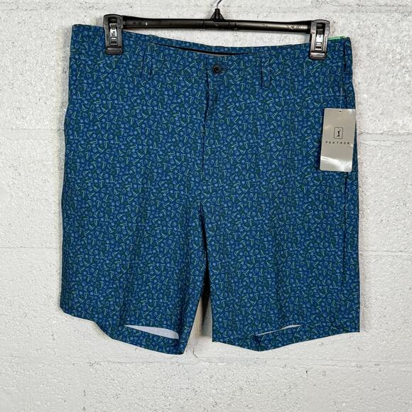 Pga Tour Men's Graphic  8" Shorts - True Navy 34 - Picture 1 of 5